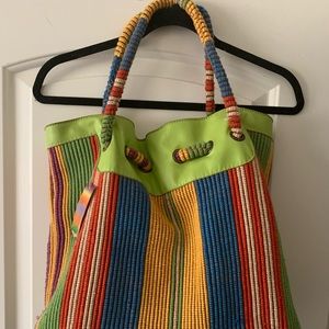 Du Du Arts & Crafts TOTE BAG. Multi colored- Blue, yellow, red, green. Like new